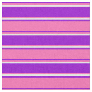 Tissu Violet foncé, rose chaud et Motif de crème à la me