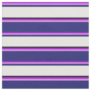 Tissu Violet foncé, Violet, Bleu de minuit, Blanc et Noi