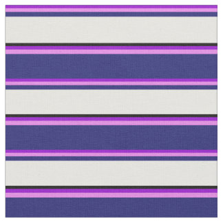 Tissu Violet foncé, Violet, Bleu de minuit, Blanc et Noi