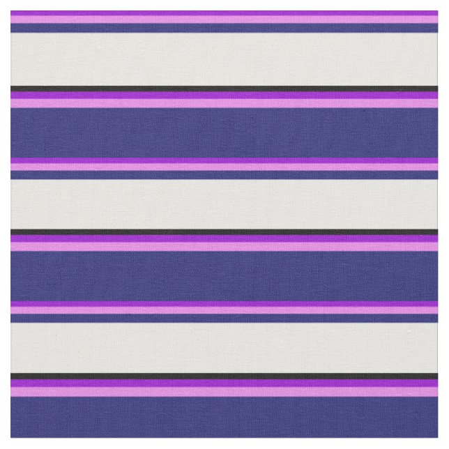 Tissu Violet foncé, Violet, Bleu de minuit, Blanc et Noi (Fermer)