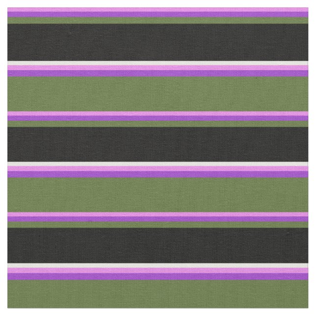 Tissu Violet, Orchidée foncée, Vert olive, Noir & Blanc (Fermer)