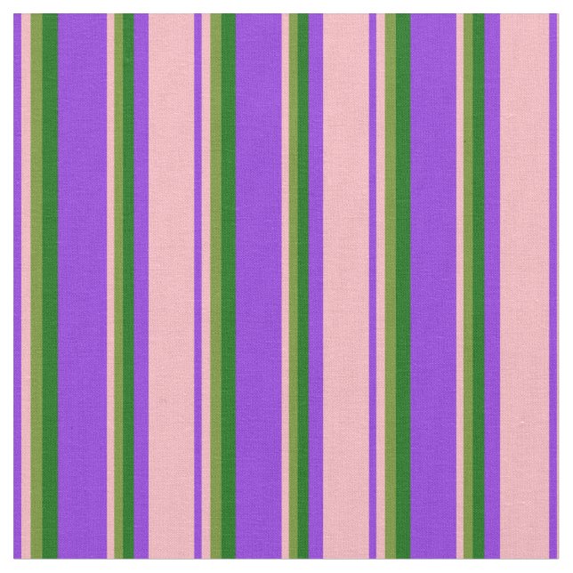 Tissu Violet, rose clair, vert et vert foncé (Fermer)