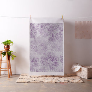 Tissu violet rustique, chic shabby, fleurs de lavande p