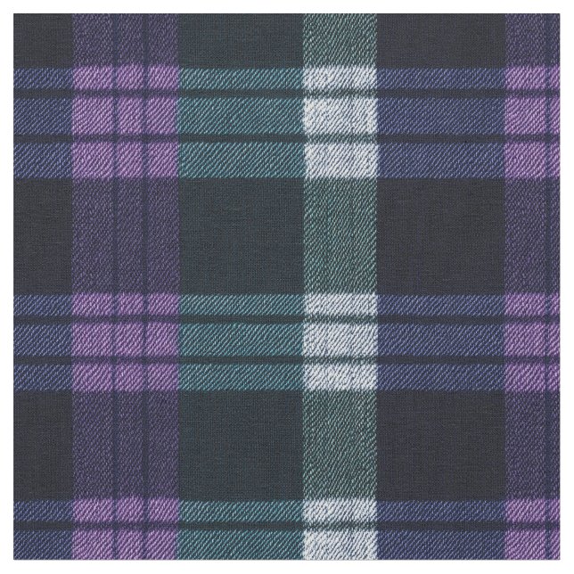 Tissu Violet, Vert, Blanc, Tartan noir (Fermer)