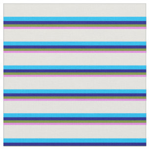 Tissu Violet, Vert, Bleu, Ciel Profond Bleu & Blanc Coul