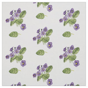 Tissu violet violet vert feuille motif aquarelle