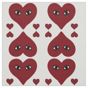 Tissu Visage Cœur Rouge Amour
