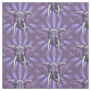Tissu Visage d'éléphant violet
