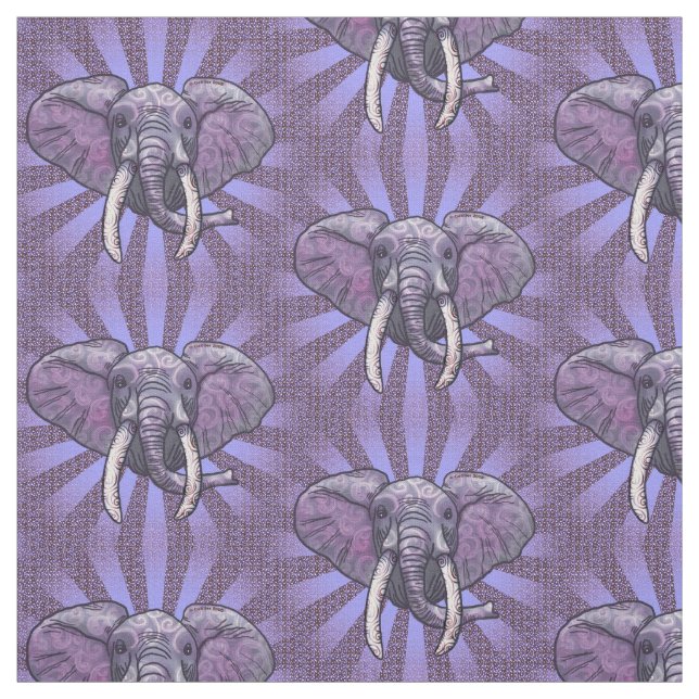 Tissu Visage d'éléphant violet (Échantillon)