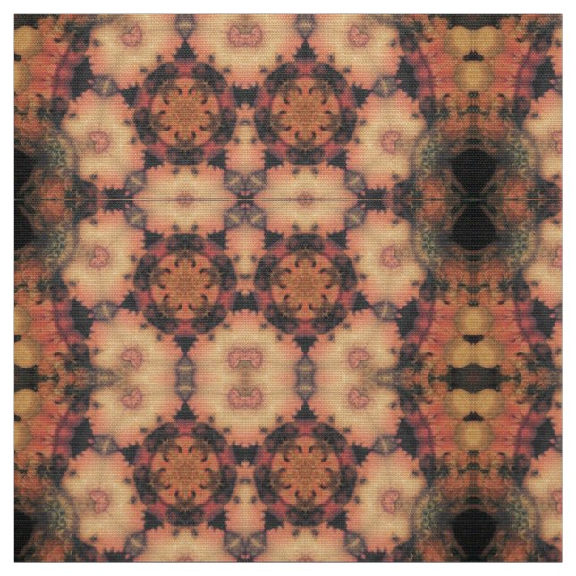 Tissu VISAGES D'ANGE, BOUTEILLES, FLEURS Abstrait Rouge  (Échantillon)