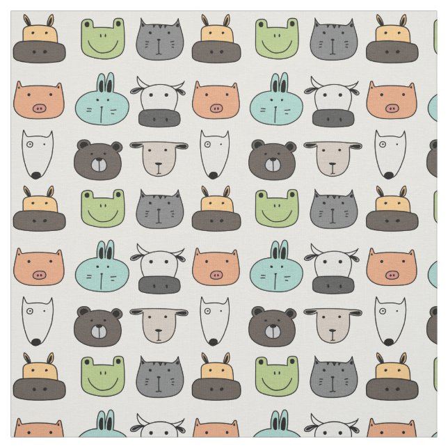 Tissu - Visages d'animaux (Échantillon)