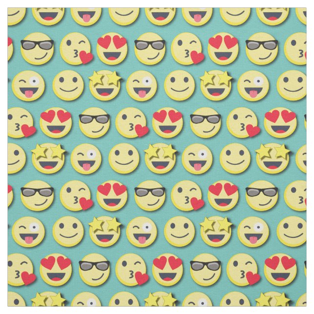 Tissu Visages heureux Sourires mignons (Échantillon)