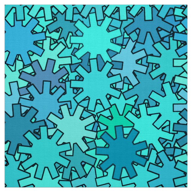 Tissu Vitesses, bleu de mer et turquoise géométriques (Échantillon)