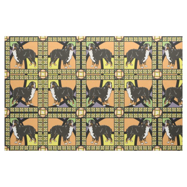 Tissu "vitrail" du chien de montagne bernois (Fat Quarter)