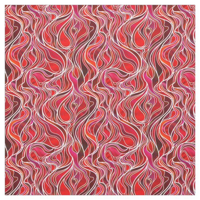 Tissu Vitrail rouge Abstrait (Échantillon)