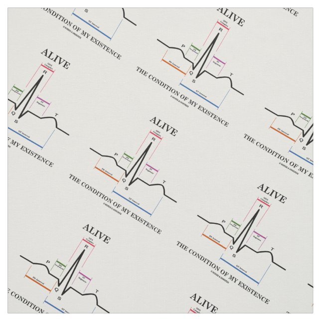 Tissu Vivez La Condition De Mon Existence ECG Heartbeat (Échantillon)