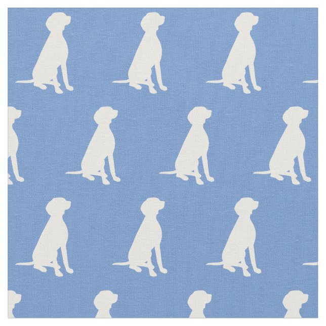 Tissu Vizsla Chien Silhouette Animal de compagnie Bleu c (Fermer)