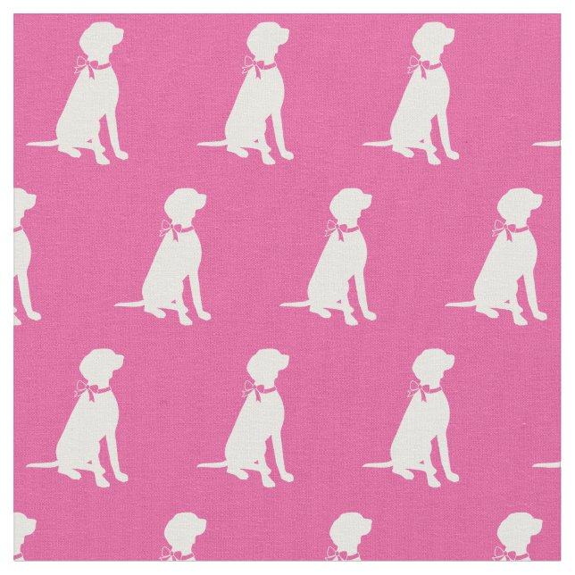 Tissu Vizsla Chien Silhouette Animal rose (Fermer)