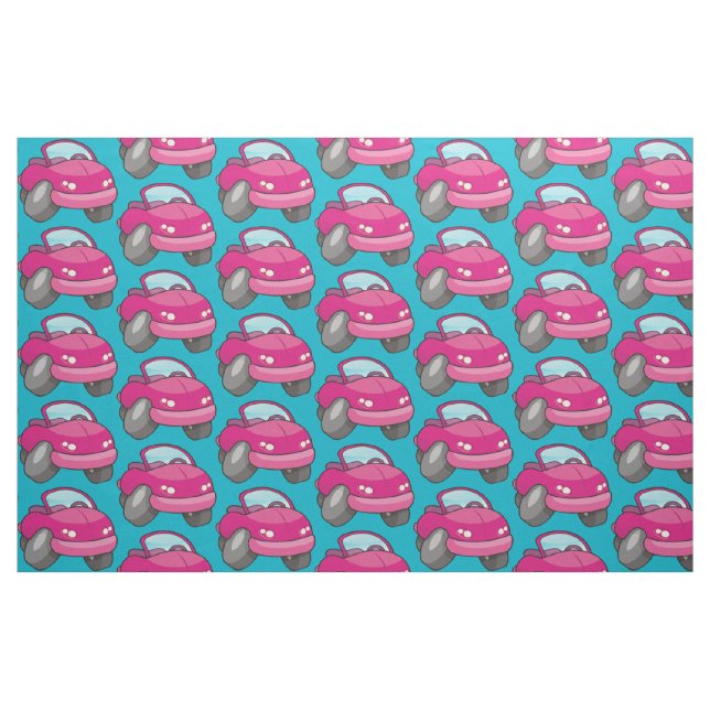 Tissu Voiture Carton Rose (Fat Quarter)