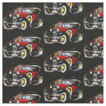 Voiture rouge Vintage en noir