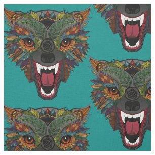Tissu vol de combat de loup bleu turquoise