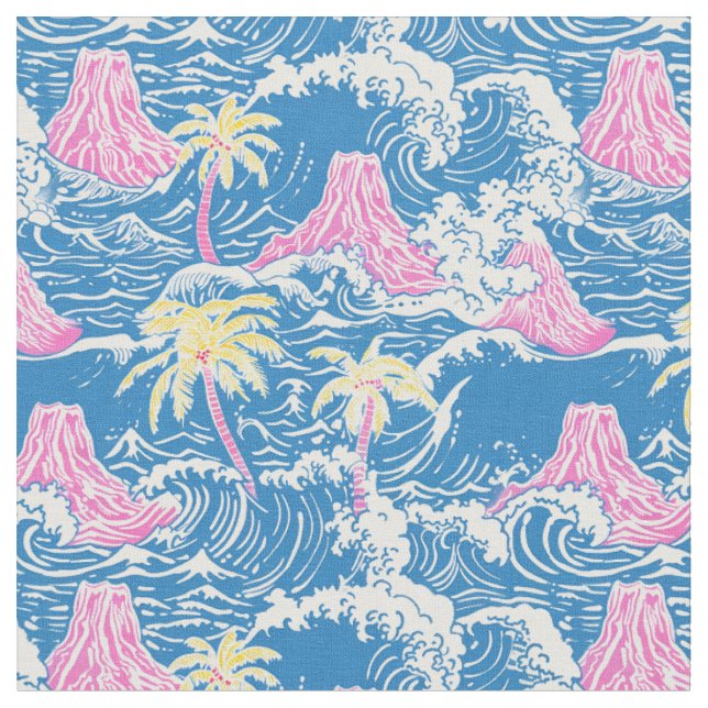 Tissu Volcans Préppy En Milieu Océanique (Fermer)