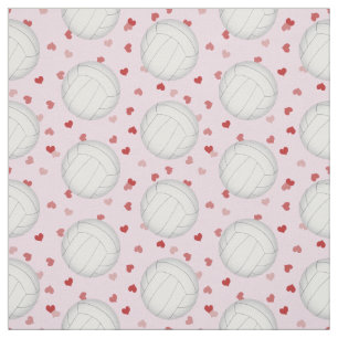 Tissu volley-ball avec minuscules coeurs sports motifs