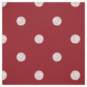 Tissu volleyballs à pois sur fond rouge ou sur TOUT fond