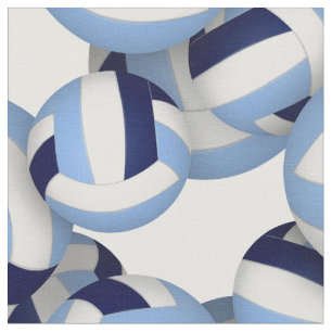 Tissu volleyballs bleu clair marine motif