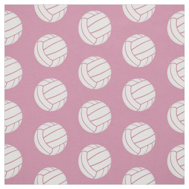 Tissu volleyballs sur rose ou tout motif de sports de co (Échantillon)