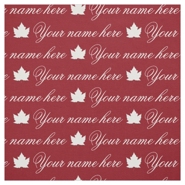 Tissu Votre nom Fabric Personnalisé Canada Nom Fabrics (Échantillon)