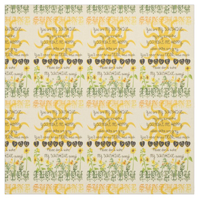 Tissu Vous êtes My Sunshine (Échantillon)