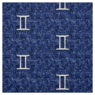 Tissu Voyage Gemini : Camouflage numérique bleu marine