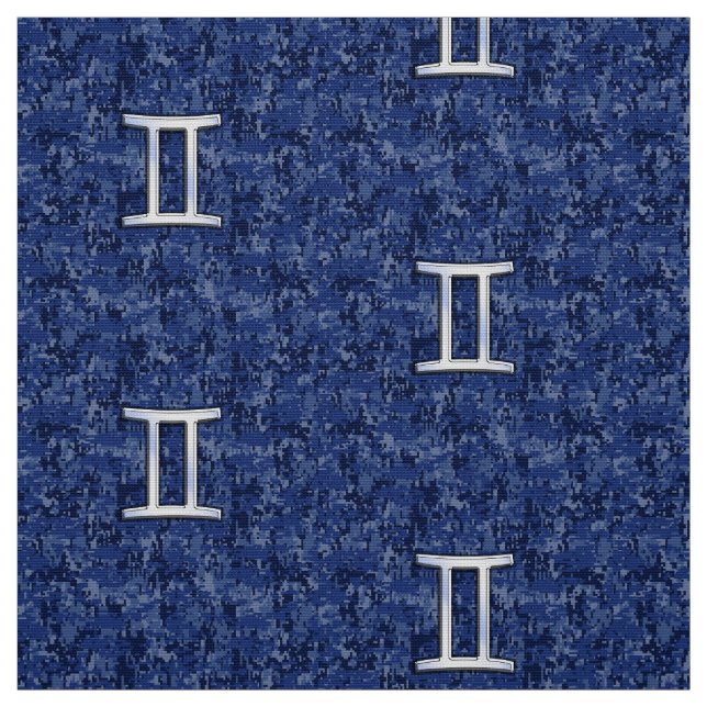Tissu Voyage Gemini : Camouflage numérique bleu marine (Échantillon)