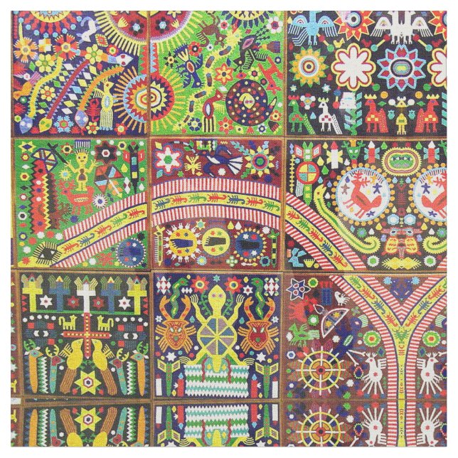 Tissu Voyage tribal maya mexicain de Boho d'art d'Oaxaca (Fermer)