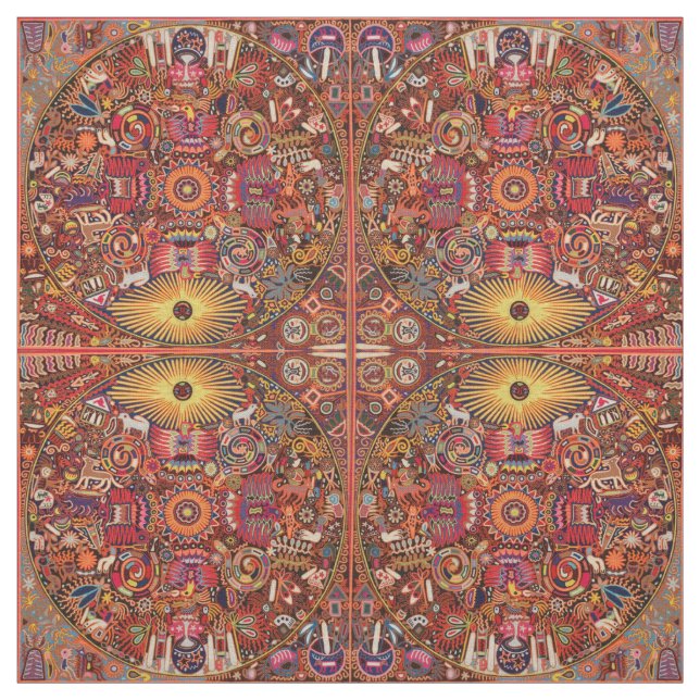Tissu Voyage tribal maya mexicain de Boho d'art d'Oaxaca (Échantillon)
