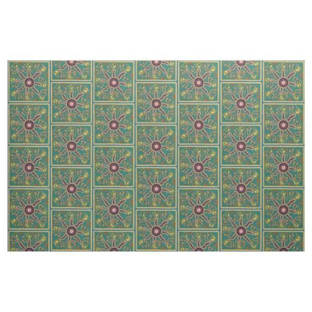 Tissu Voyage tribal maya mexicain de Boho d'art d'Oaxaca (Fat Quarter)
