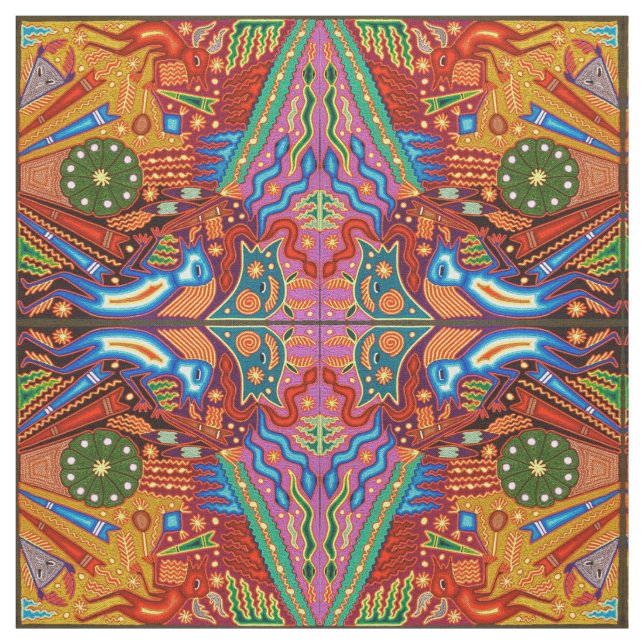 Tissu Voyage tribal maya mexicain de Boho d'art d'Oaxaca (Échantillon)