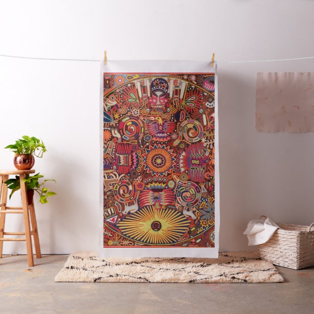 Tissu Voyage tribal maya mexicain de Boho d'art d'Oaxaca (In Situ)