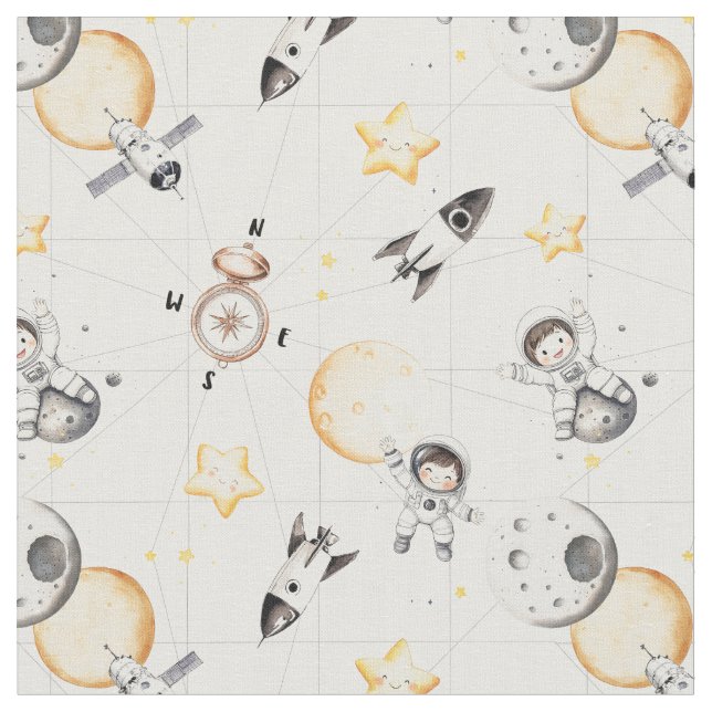 Tissu Voyageur spatial astronaute vaisseau spatial solei (Fermer)