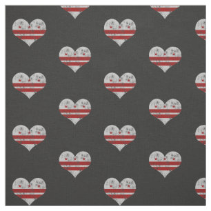 Tissu Washington D.C. Flag Hearts vintage
