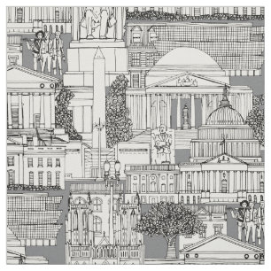 Tissu Washington DC toile gris