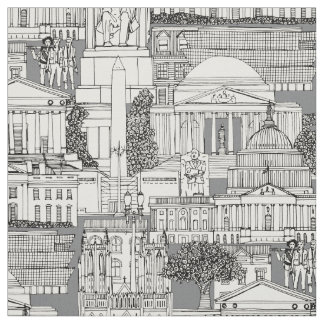 Tissu Washington DC toile gris