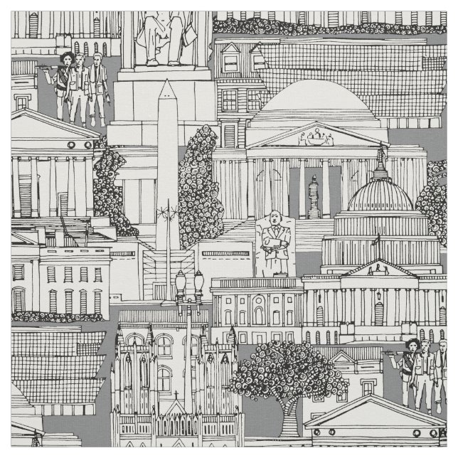 Tissu Washington DC toile gris (Échantillon)