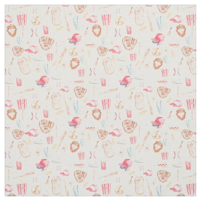 Tissu Watercolor Baseball (Échantillon)