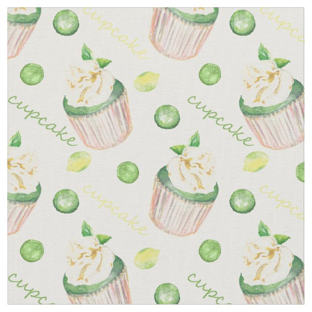 Tissu Watercolor cupcakes (Fermer)