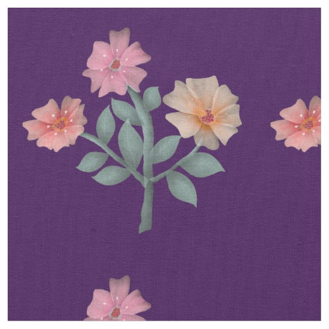 Tissu Watercolor Floral Seamless Pattern Soft Pastel  (Fermer)