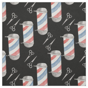 Tissu Watercolor Motif-Barber Shop par Yard