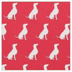 Tissu Weimaraner Chien Silhouette Animal Rouge