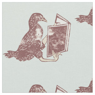 Tissu Weka Bird Lire un livre